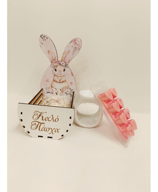 Ξύλινο Πασχαλινό Καλαθάκι με Λαγουδάκι – Χειροποίητο Δώρο Ευεξίας